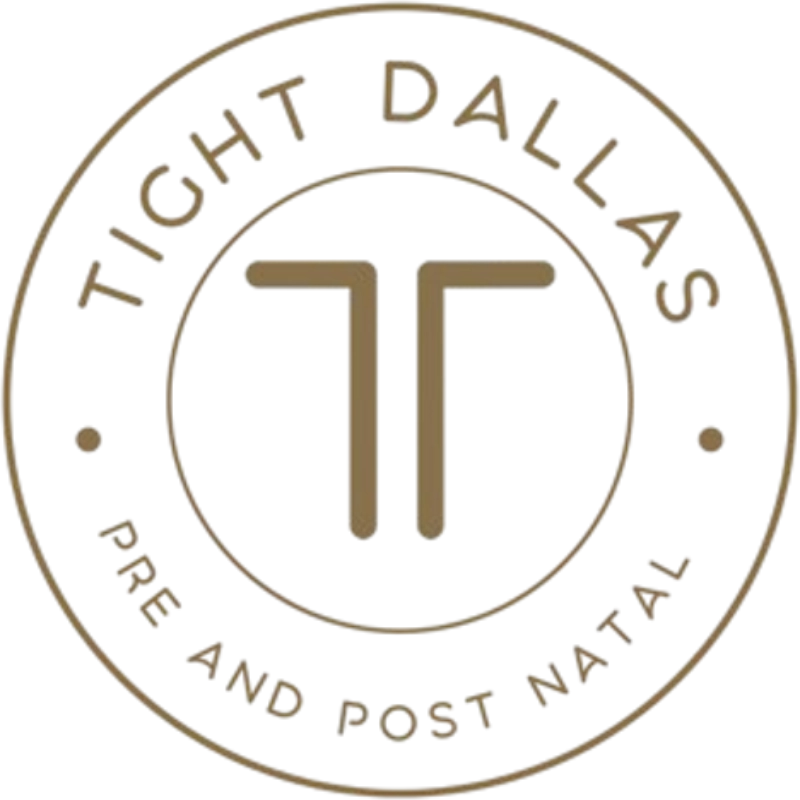 tight-dallas-pre-and-post-natal-logo-tight-dallas. Tight Dallas pre and post natal logo featuring a double-T monogram inside a circular badge on a transparent background.